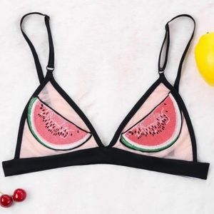 watermelon print bralette top
